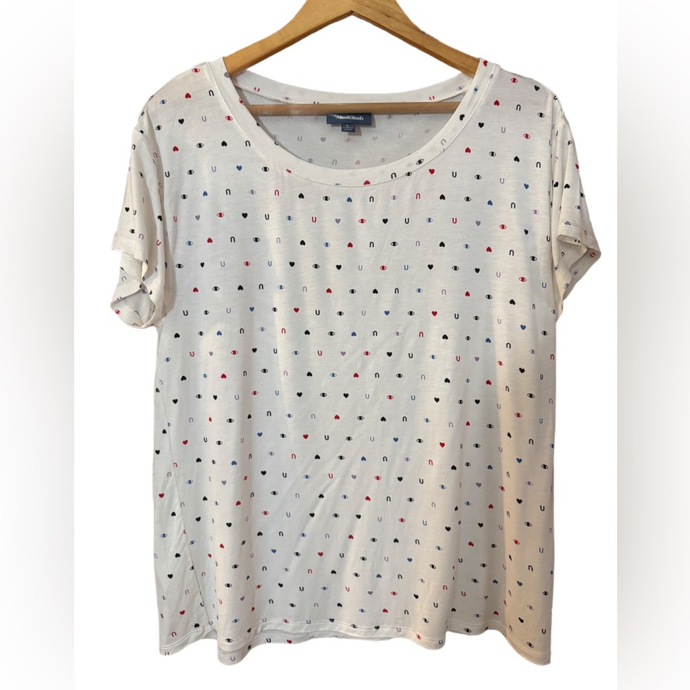 ModCloth T-shirt with multicolor emojis - sz Lg
